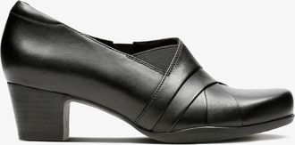 Clarks Womens Rosalyn Adele Black Leather Shoes - Size UK 5.5