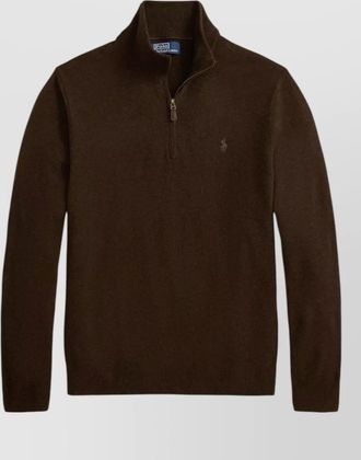 Polo Ralph Lauren wool ribbed mockneck quarter-zip jumper