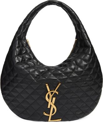 Saint Laurent Icare Quilted Leather Hobo Bag in Noir at Nordstrom