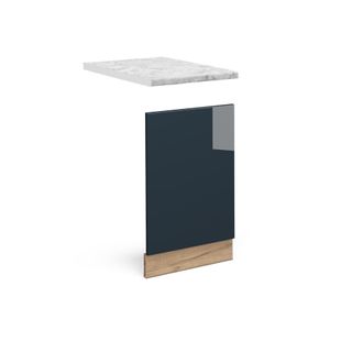 Vicco Armarios De Cocina Fame-line, Azul Oscuro Alto Brillo, 45 Cm, Et M&aacute;rmol