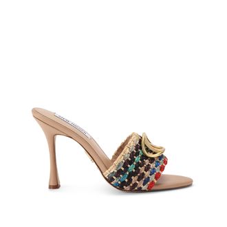 Steve Madden Womens Dappery Multi Raffia Sandals - Multicolour Fabric - Size UK 5