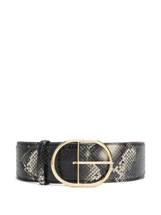 Roberto Cavalli snake-effect belt - women - Bos Taurus/Bos Taurus - 80 - Black
