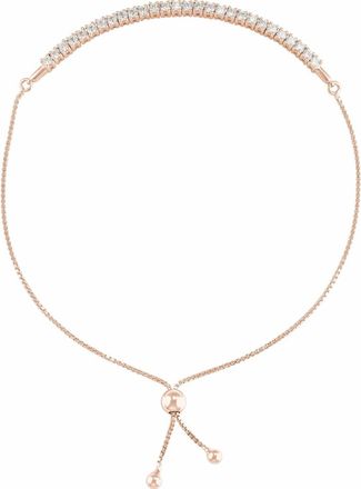 Diamond2Deal 14k Rose Gold 1 CTW Lab-Grown Diamond Bolo Bracelet 9.5