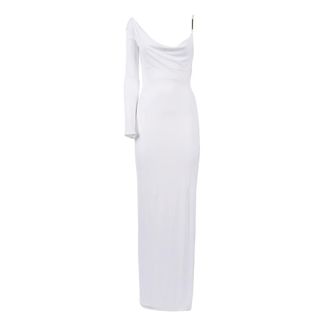 Elisabetta Franchi Maxi Jurken - Dames - Maxi kleedjes - Wit - M - Kleedjes