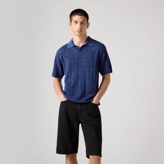 Levi's Open Collar Sweater Polo - Mens - XL - Blue