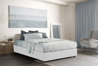 Talamo Italia Talamo Italia Cama Matrimonial Maria, Cama Contenedor Con Revestimiento De Tela, 100% Made In Italy, Apertura Frontal, Adecuado Para Colch&oacute;n Cm 160x20