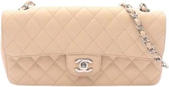 Chanel Pre-owned Vintage Schoudertas - Dames - Vintage Schoudertas - Beige - ONE Size - Leer - Vintage