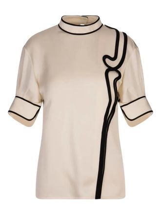 Jil Sander satin blouse - women - Acetate/Viscose - 34 - Neutrals