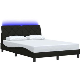 vidaXL Vidaxl - Estructura Cama Con Led Sin Colch&oacute;n Tela Negro 120x200 Cm