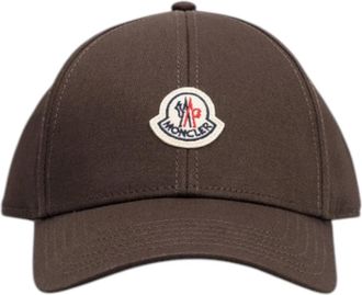 Moncler Accessoires, Dames, Bruin, ONE Size, Katoen, Katoenen Gabardine Baseballpet