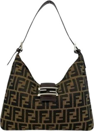 Fendi Pre-owned Vintage Schoudertas - Dames - Vintage Schoudertas - Bruin - ONE Size - Leer - Vintage