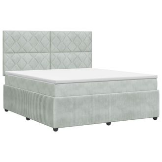 vidaXL Letto Box Spring Con Materasso Grigio Chiaro 180 X 200 Cm Vidaxl