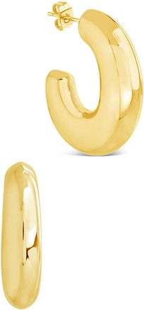 Sterling Forever Avril Hoop Earrings - Gold