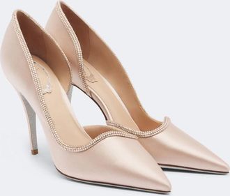 Rene Caovilla Onda embellished satin pumps