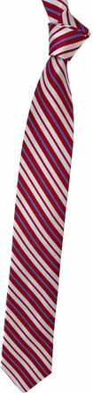 Robert Talbott Mens Woven Silk Tie In Red, Blue And Silver-Grey Stripe