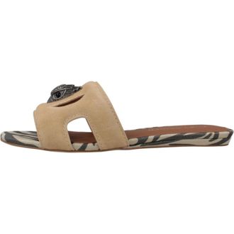 Kurt Geiger Eagle Cut Out Flat Sdl - female - Kurt Geiger - Sliders - Brown - 7 UK - Shoes