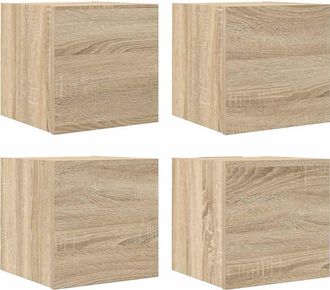 vidaXL Muebles De Sal&oacute;n De Pared 4 Uds Roble Sonoma 30,5x30x30 Cm Vidaxl
