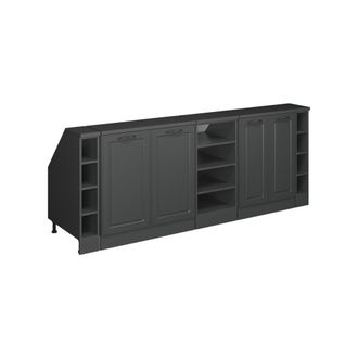 Vicco Armario De Cocina Para Techo Inclinado R-line, Antracita Casa De Campo, 210 Cm Lote De 5 Carcasas De Armario 60 Cm De Profundidad, Vicco
