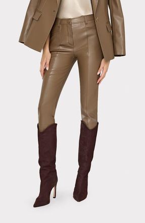 Milly Rue Faux Leather Pants in Mocha at Nordstrom, Size 26