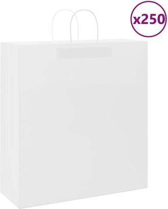 vidaXL Bolsas De Papel Con Asas 250 Uds Blanca 45x17x48 Cm Vidaxl