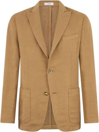 Boglioli Katoenen Linnen satijnen K-Jas - Heren - Blazers - Bruin - 2XL - Katoen - Jassen