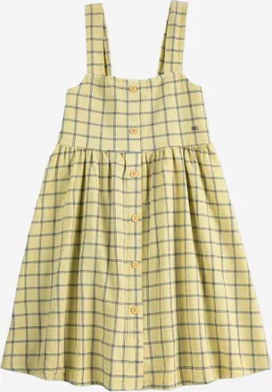 Bobo Choses Girls Dress Cotton Checked Yellow Organic
