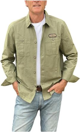 Aeronautica Aeronautica Militare, Light Jackets, male, Green, Size: M Overshirt