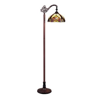 Chloe Lighting ADIA Tiffany-Style Dark Bronze 1-Light Victorian Reading Floor Lamp 11 Shade