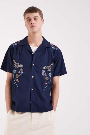 Wrangler Camicia casual a maniche corte blu navy a fiori