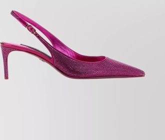 Dolce & Gabbana rhinestone embellished satin slingback pumps