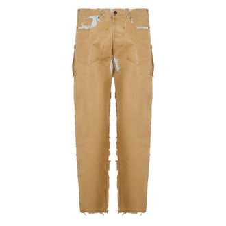 Diesel Slim-fit Jeans, male, Brown, Size: W34 Leather color jeans versatile for any occasion