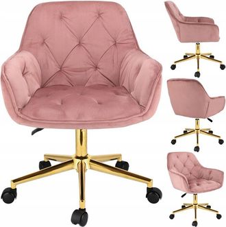 OEM Sill&oacute;n Largo Rosa Sobre Pie Dorado