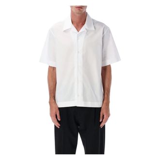 Givenchy Short Sleeve Shirts, male, White, Size: L Shirt in cotton oxford with Paris embroidery