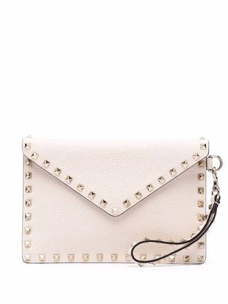 Valentino Garavani Rockstud envelope clutch - Beige