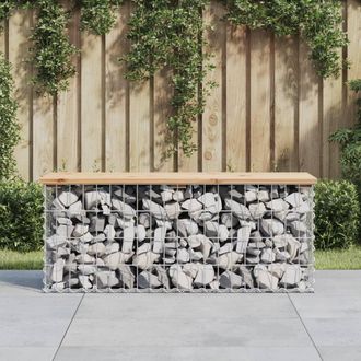 vidaXL Vidaxl - Banco Jard&iacute;n Dise&ntilde;o Gaviones Madera Maciza Pino 103x31,5x42 Cm