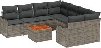 vidaXL Vidaxl - Garden Sofa Set 9 pcs Grey