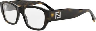 Fendi Ladies Black Square Eyeglass Frames FE50123I 052