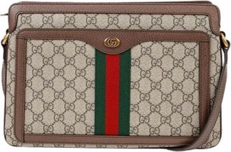 Gucci Pre-owned Cross Body Bags, female, Beige, Size: ONE SIZE Pre-owned Canvas Cross Body Bag