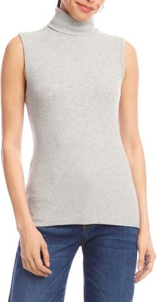 Karen Kane Turtleneck Rib Sleeveless Top in Heather Gray at Nordstrom, Size X-Small