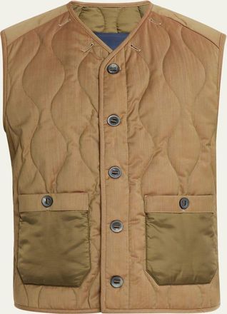 Sease Mens Military-Style Quilted Vest