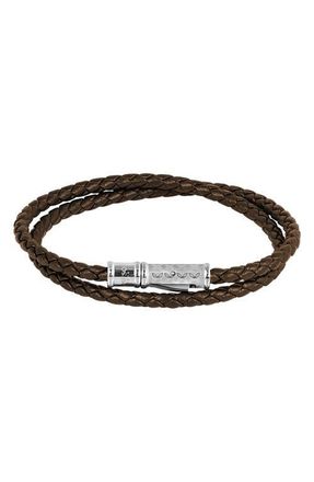 Thompson Leather Double Wrap Bracelet in Brown at Nordstrom, Size Medium