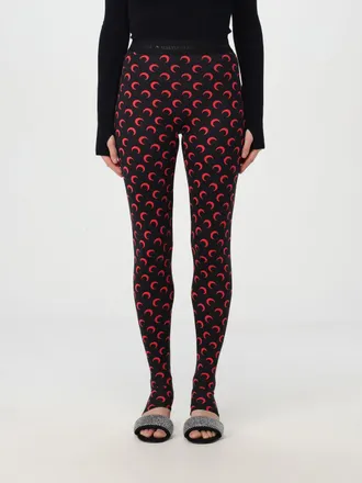 Marine Serre Leggins Crescent Moon in lycra con logo all over