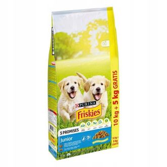 OEM Alimento Para Cachorros Friskies Junior 10+5kg, Gratis, Con Leche De Pollo Y Verduras