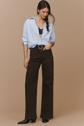 LE JEAN Virginia High-Rise Wide-Leg Jeans