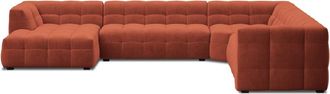 BLOOMINGLOFT Grosses Panorama Ecksofa Vesta mit Samtbezug Coral
