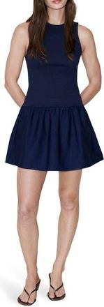 Mango Smocked Sleeveless Minidress in Night Blue at Nordstrom, Size 10