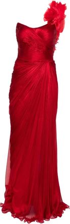 Iris Serban Abito Haziel in seta con decorazione - Rosso