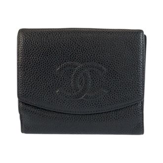 Chanel Black Leather Coin Purse/Coin Case (Pre-Owned)