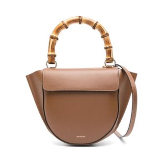 Wandler Handbags, female, Brown, Size: ONE SIZE Brown Foldover Top Handle Shoulder Bag