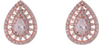 ZAXIE Pavé Teardrop Stud Earrings in Rose Gold at Nordstrom Rack